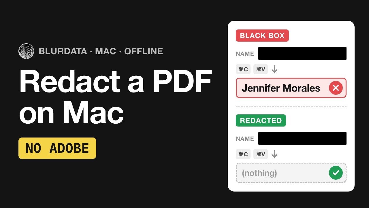 BlurData video tutorial: redact a PDF on Mac, no Adobe